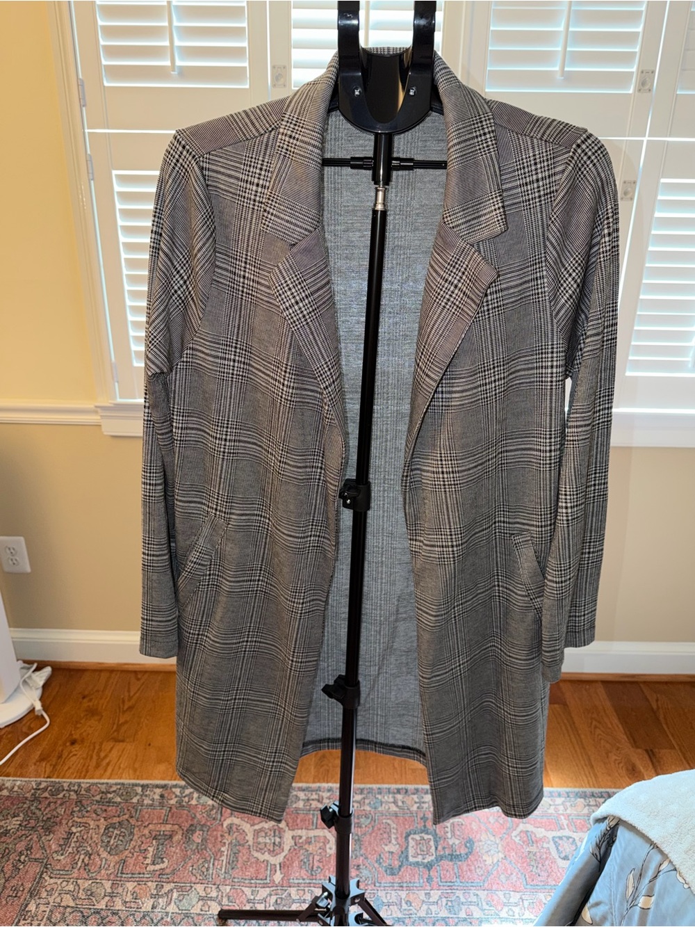MELLODAY Gray Glen Plaid Open-Front Blazer